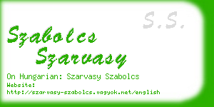 szabolcs szarvasy business card